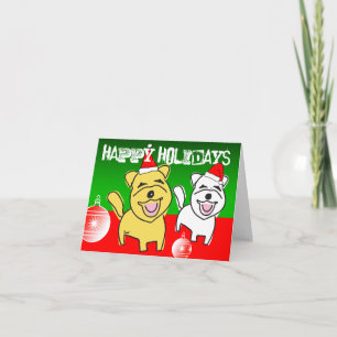 Happy Holidays Card Westie Ornaments
