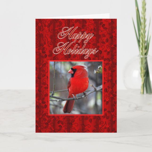 Happy Holidays Cardinal Card (Front)