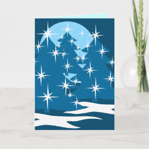Happy Holidays Cards Classic Blue Tree Card