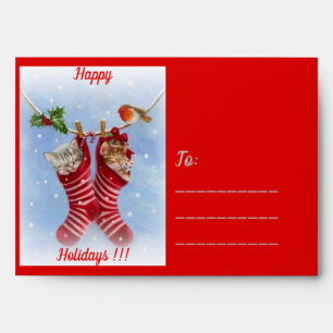 Happy Holidays cat !!! Envelope