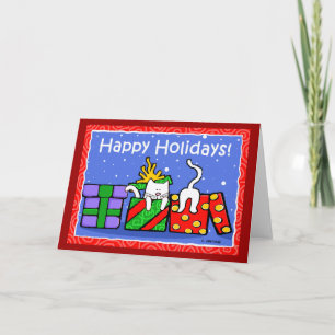 Happy Holidays Cats Holiday Card