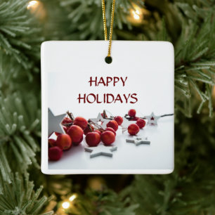 *HAPPY HOLIDAYS* CERAMIC CHRISTMAS ORNAMENT