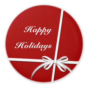 Happy Holidays Ceramic Knob