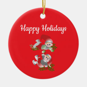 Happy Holidays Ceramic Ornament