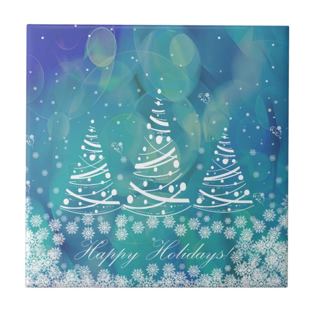 Happy Holidays Ceramic Tile (Front)