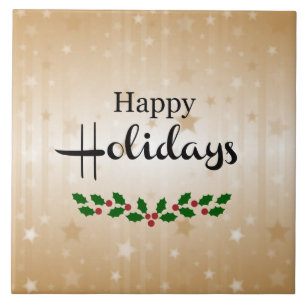 Happy Holidays Ceramic Tile