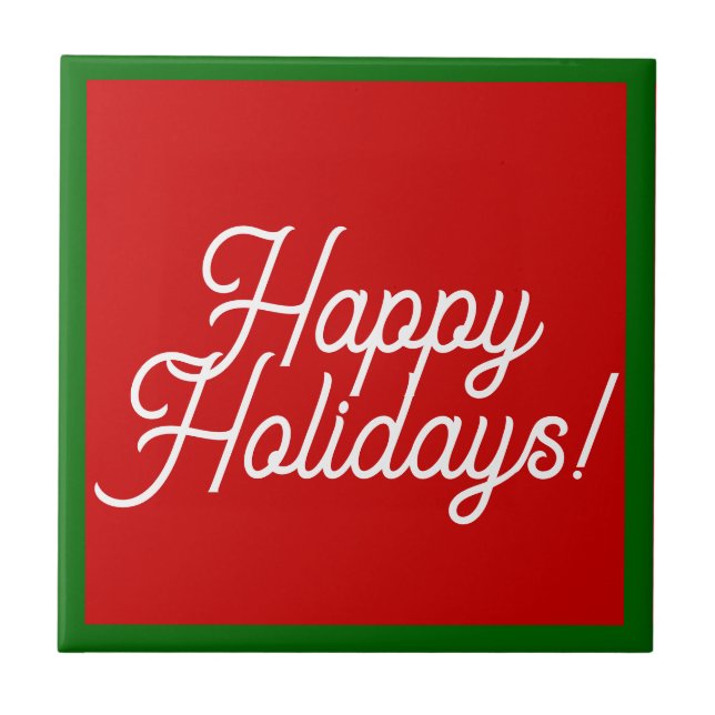 Happy Holidays Ceramic Tile  (Front)
