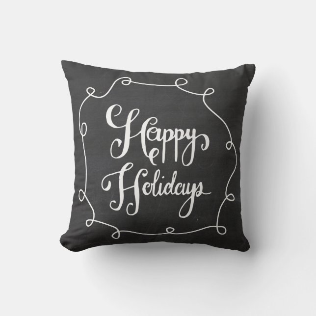 Happy Holidays Chalkboard Cushion (Front)