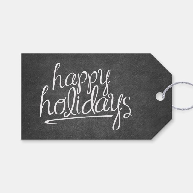 Happy Holidays chalkboard Gift Tags (Front (Horizontal))