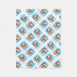 Happy Holidays Chessie Fleece Blanket