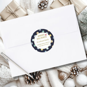 Happy Holidays! Christmas Adress Classic Round Sticker