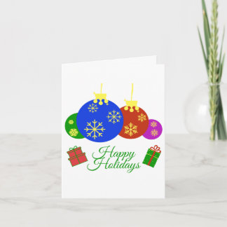 Happy Holidays Christmas Balls and Gifts Design Card