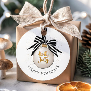 Happy Holidays Christmas Bauble  Favour Tags