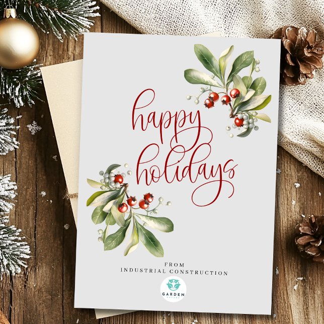 Happy holidays Christmas card with company logo (Creator Uploaded)