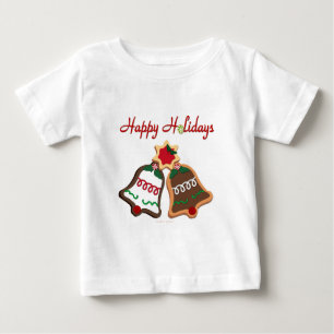 Happy Holidays Christmas Cookie Bells Baby T-Shirt