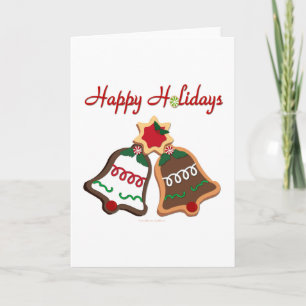 Happy Holidays Christmas Cookie Bells Holiday Card