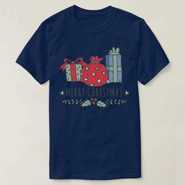 Happy Holidays Christmas cute elements  T-Shirt (Design Front)