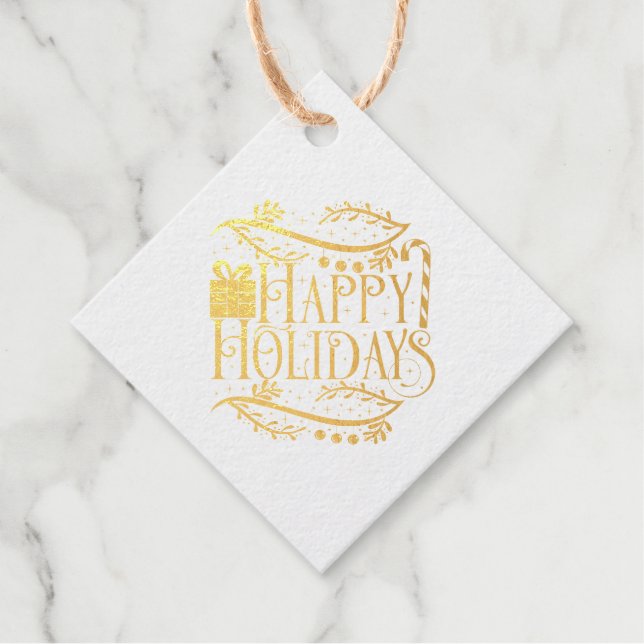 Happy Holidays Christmas Designs Favour Tags (Front)