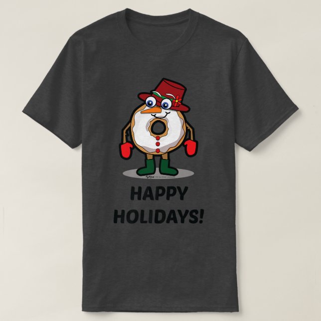Happy Holidays Christmas Doughnut  T-Shirt (Design Front)