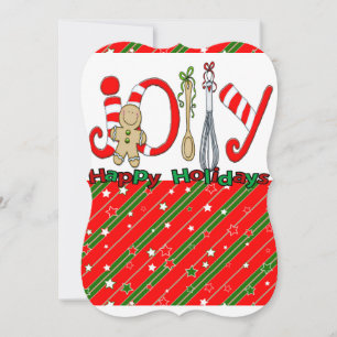 Happy Holidays Christmas Flat Greeting Card