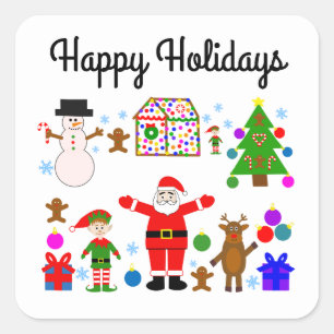 Happy Holidays Christmas Gathering #1-2 Stickers