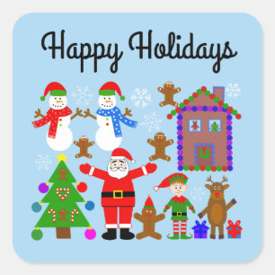 Happy Holidays Christmas Gathering #2-2 Stickers