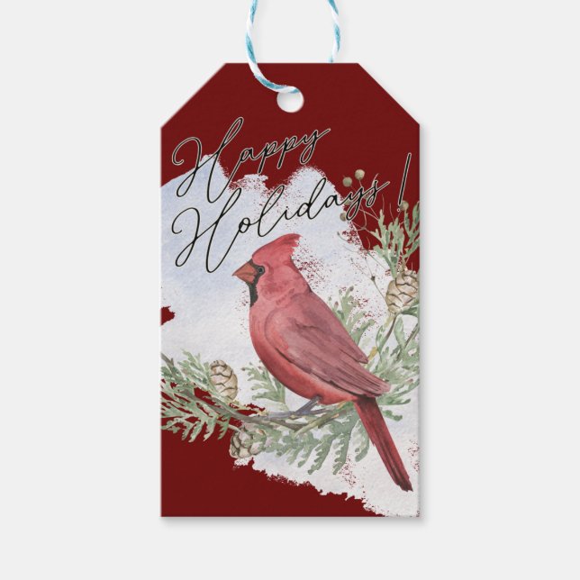 Happy Holidays Christmas Gift Tag (Front)