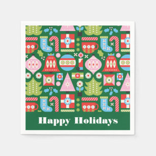 Happy Holidays Christmas Gifts Napkin