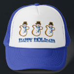 Happy Holidays Christmas Hanukkah Snowman Winter Trucker Hat<br><div class="desc">Hat features an original marker illustration of a snowman sugar cookie,  with HAPPY HOLIDAYS in a fun font. Perfect for Hanukkah and Christmas holiday celebrations!

Don't see what you're looking for? Need help with customisation? Click "contact this designer" to have something created just for you!</div>
