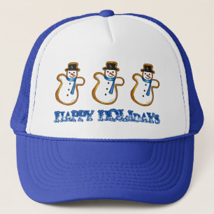 Happy Holidays Christmas Hanukkah Snowman Winter Trucker Hat