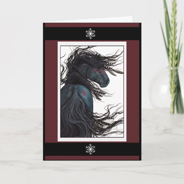 Happy Holidays Christmas Horse Card by Bihrle (Front)