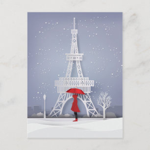 Happy Holidays   Christmas In Paris Postcard
