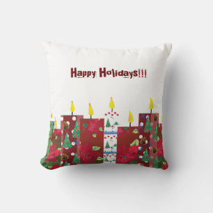 Happy Holidays Christmas Light Cushion