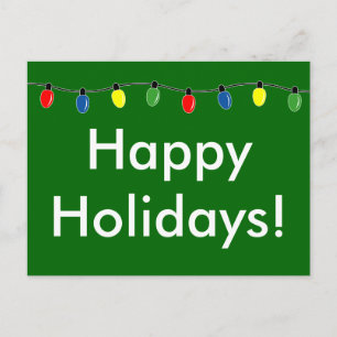 Happy Holidays Christmas lights postcards
