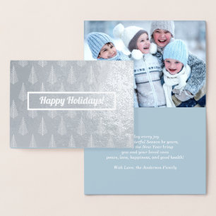 Happy Holidays. Christmas Luxury Real Foil Card