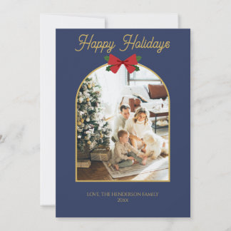Happy Holidays Christmas Minimal Photo Card