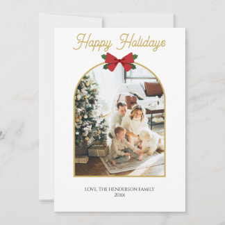 Happy Holidays Christmas Minimal Photo Card