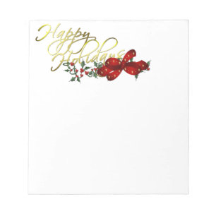 Happy Holidays Christmas Notepad