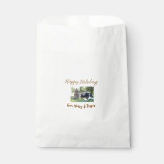 happy holidays christmas pet dog cat photo name favour bag