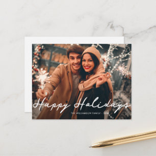 Happy holidays christmas photo card