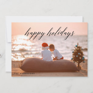 Happy Holidays Christmas Photo Card Beautiful Type