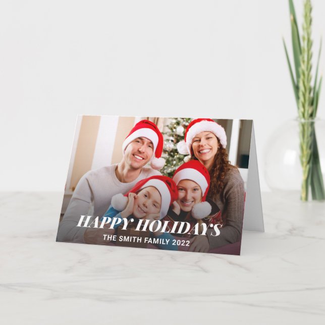 Happy Holidays Christmas Photo Holiday Card (Front)
