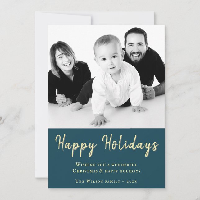 Happy Holidays Christmas Photo Holiday Card (Front)