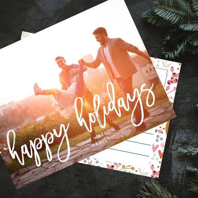 Happy Holidays Christmas Photo Holiday Postcard (Creator Uploaded)