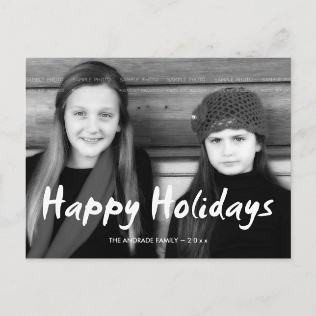 Happy Holidays Christmas Photo Holiday Wishes Fun (Front)