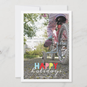 Happy Holidays Christmas Photo Holiday Wishes Red Card