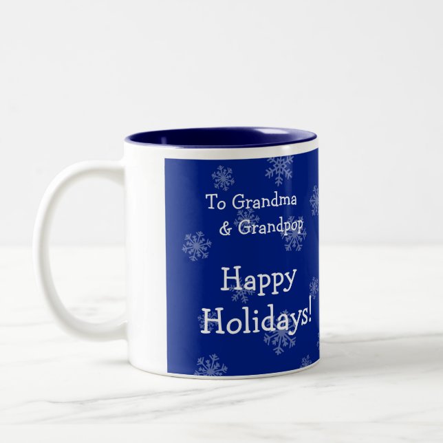 Happy Holidays Christmas Photo Mug (Left)