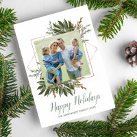Happy Holidays Christmas Photo Stylish Geometric