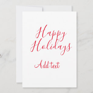 Happy holidays Christmas red calligraphy simple mi Invitation