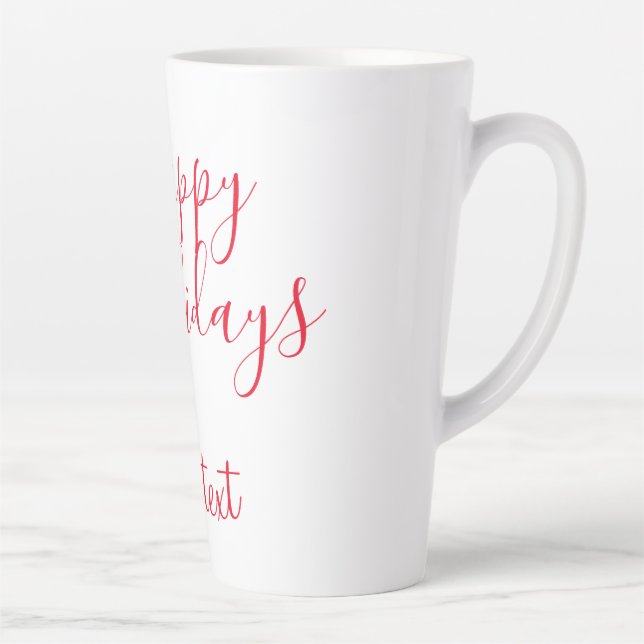 Happy holidays Christmas red calligraphy simple mi Latte Mug (Right)